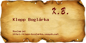 Klepp Boglárka névjegykártya