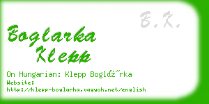 boglarka klepp business card